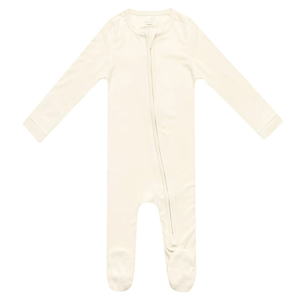 Copper Pearl Zip-Up Footie Pajama