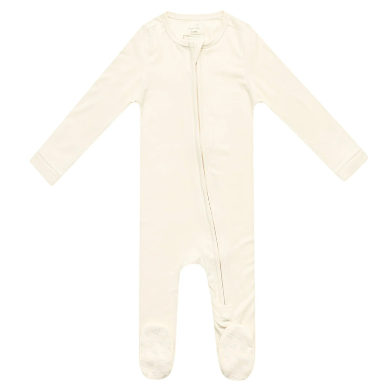 Copper Pearl Zip-Up Footie Pajama