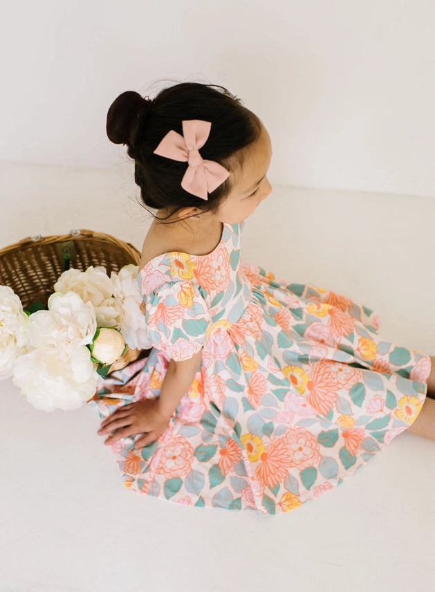 Ollie Jay Puff Twirl Dress- Soft Floral
