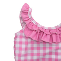 Sugar Bee Clothing - Girls Swimsuit - Pink Gingham