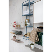 Bloomingville Metal Wall Shelf w/ 4 Shelves, Blue