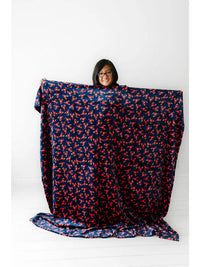 Macaron and Me Plush Blanket Navy Lobster