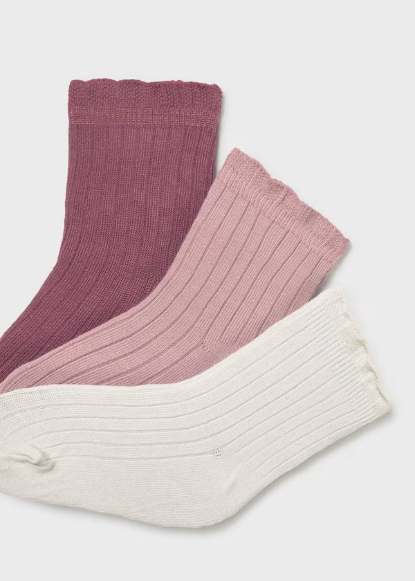 Mayoral Baby 3-Pack Ribbed Socks II Quartz