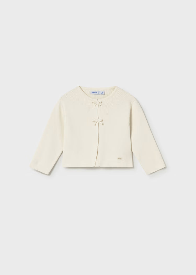 Mayoral Baby Bow Cardigan- Bone
