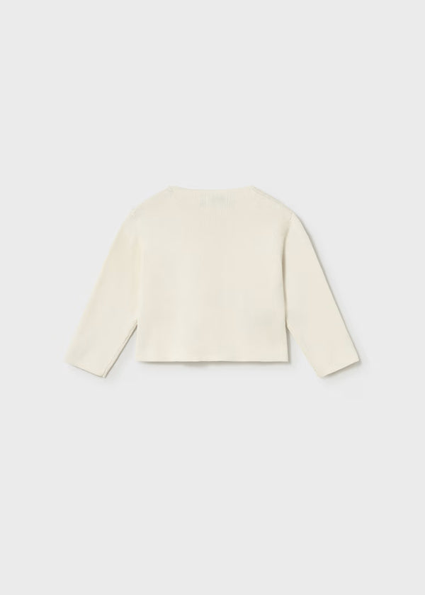 Mayoral Baby Bow Cardigan- Bone
