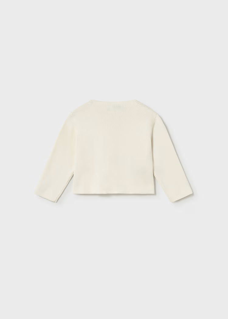 Mayoral Baby Bow Cardigan- Bone