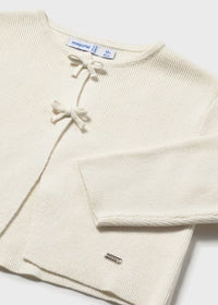 Mayoral Baby Bow Cardigan- Bone
