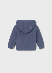 Mayoral Baby Knit Sweatshirt with Ears II Whale Heather