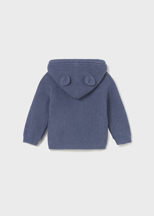 Mayoral Baby Knit Sweatshirt with Ears II Whale Heather