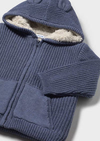 Mayoral Baby Knit Sweatshirt with Ears II Whale Heather