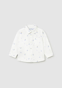 Mayoral Baby Linen Shirt-Boat White
