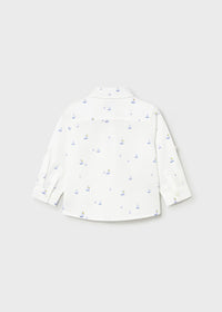 Mayoral Baby Linen Shirt-Boat White