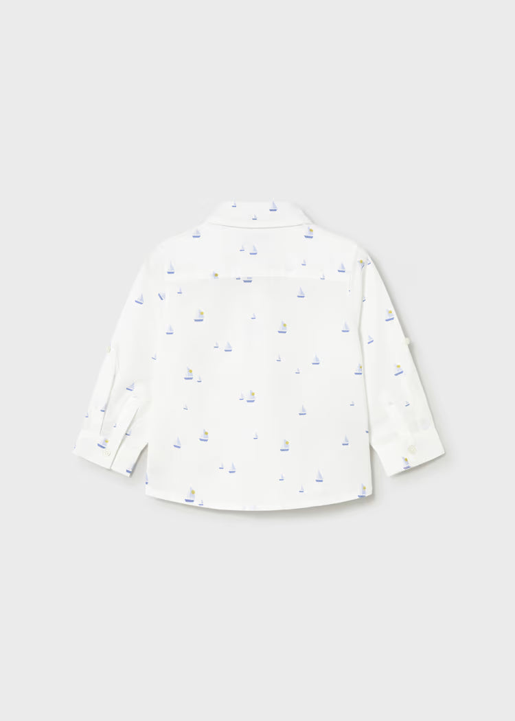 Mayoral Baby Linen Shirt-Boat White