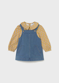 Mayoral Baby Overall Dress and T-Shirt Set II Medium Denim