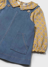 Mayoral Baby Overall Dress and T-Shirt Set II Medium Denim