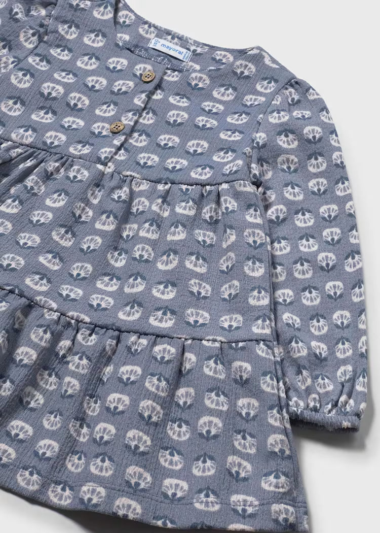 Mayoral Baby Printed Dress II Blue Bell