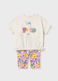 Mayoral Baby Printed Leggings and T-shirt Set- Lilac