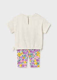 Mayoral Baby Printed Leggings and T-shirt Set- Lilac
