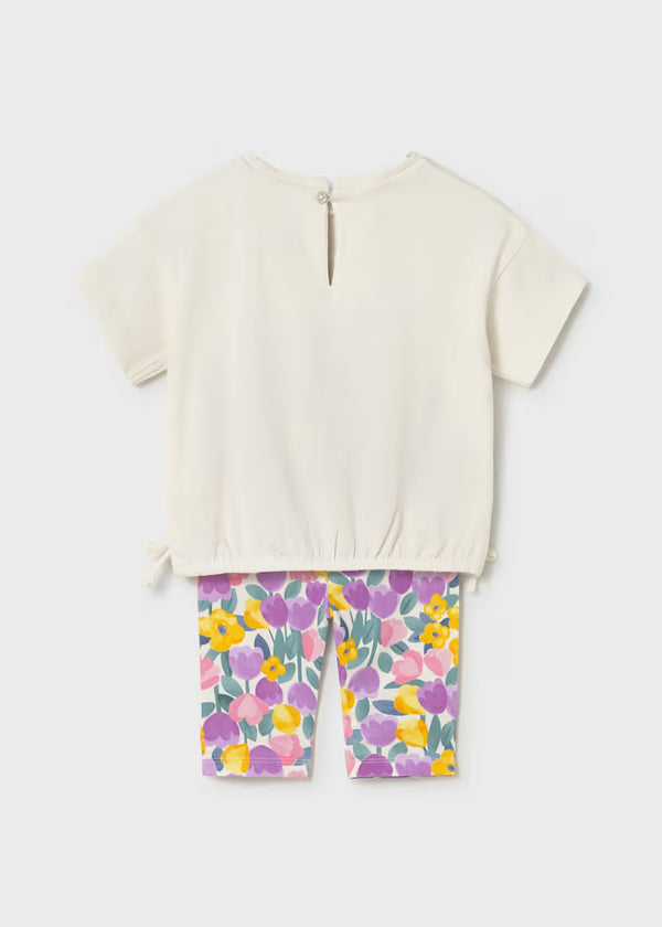 Mayoral Baby Printed Leggings and T-shirt Set- Lilac