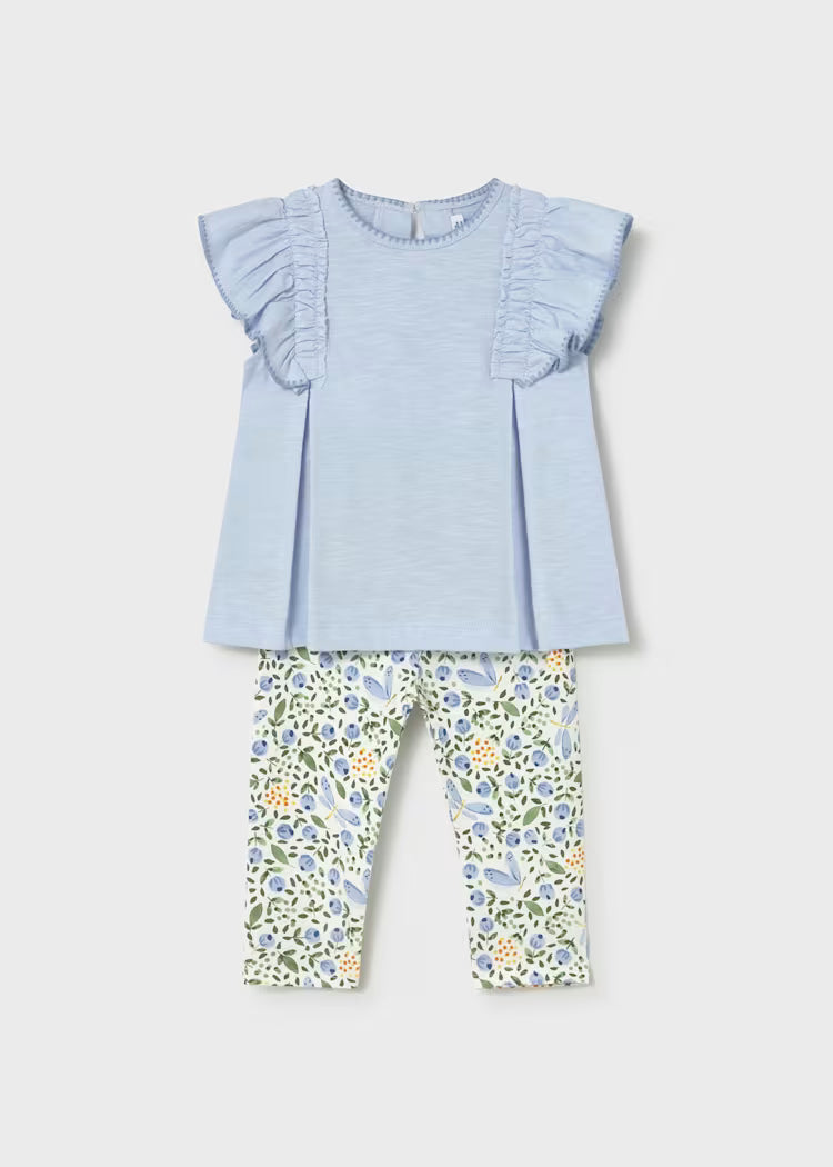 Mayoral Baby Printed Leggings and T-Shirt Set- Sky