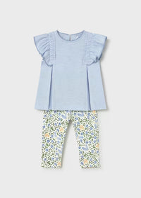 Mayoral Baby Printed Leggings and T-Shirt Set- Sky