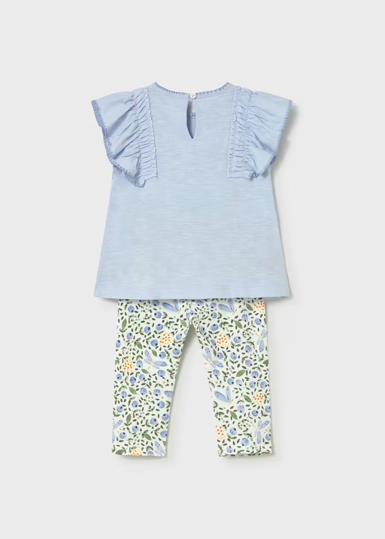 Mayoral Baby Printed Leggings and T-Shirt Set- Sky
