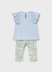 Mayoral Baby Printed Leggings and T-Shirt Set- Sky