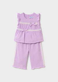 Mayoral Baby Ruffled Pants and Blouse 2-Piece Set-Mauve