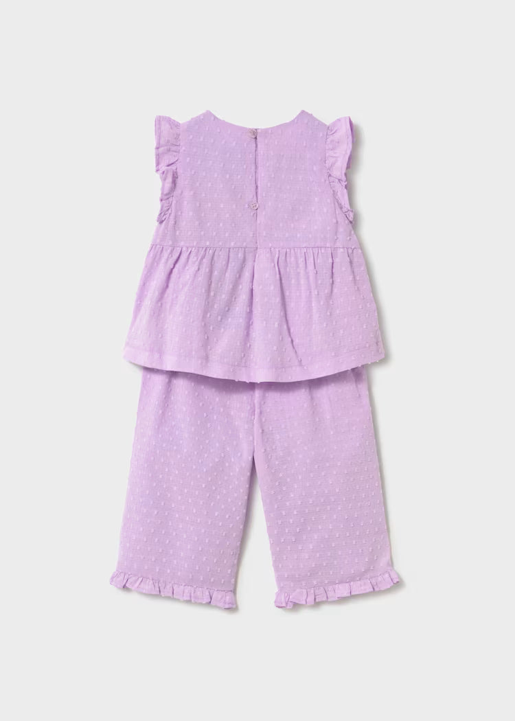 Mayoral Baby Ruffled Pants and Blouse 2-Piece Set-Mauve