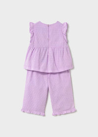 Mayoral Baby Ruffled Pants and Blouse 2-Piece Set-Mauve