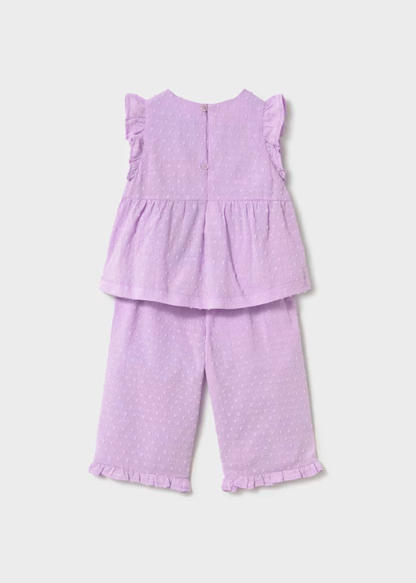 Mayoral Baby Ruffled Pants and Blouse 2-Piece Set-Mauve