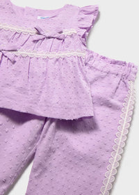 Mayoral Baby Ruffled Pants and Blouse 2-Piece Set-Mauve