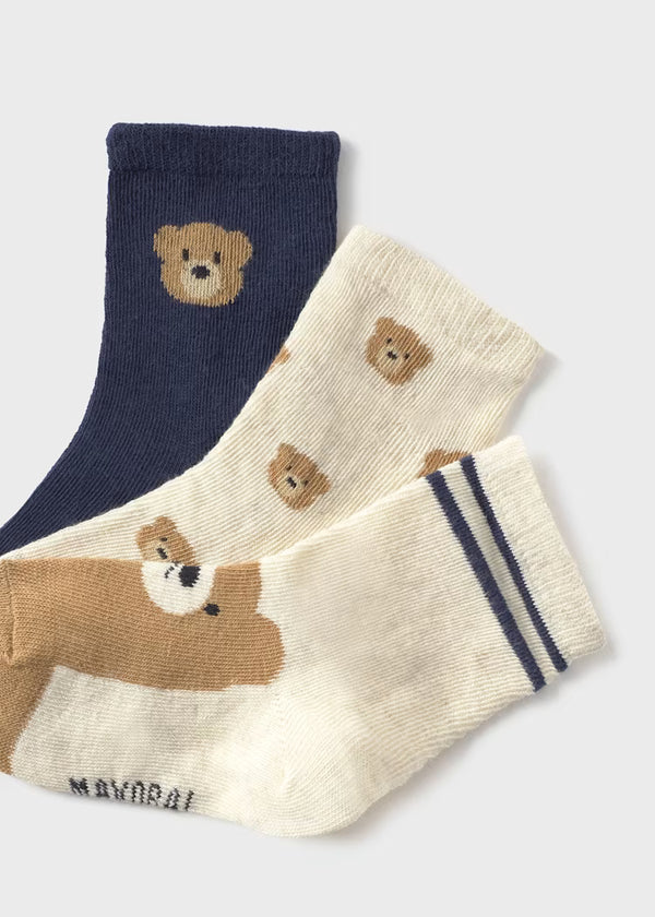 Mayoral Baby Set of 3 Patterned Socks II Blue