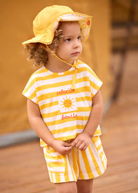Mayoral Baby Striped Shorts and T-Shirt 2-Piece Set II Mimosa