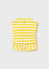 Mayoral Baby Striped Shorts and T-Shirt 2-Piece Set II Mimosa