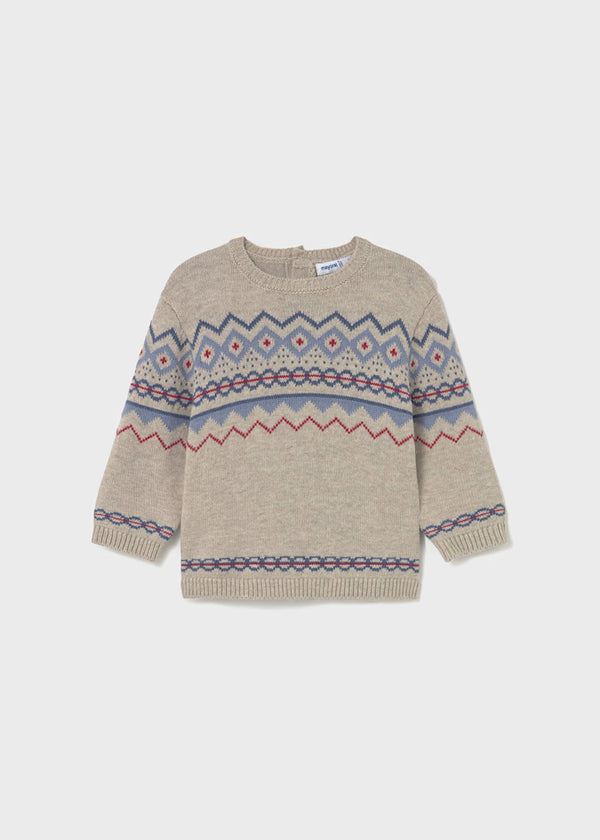 Mayoral Baby Sweater with Jacquard Pattern