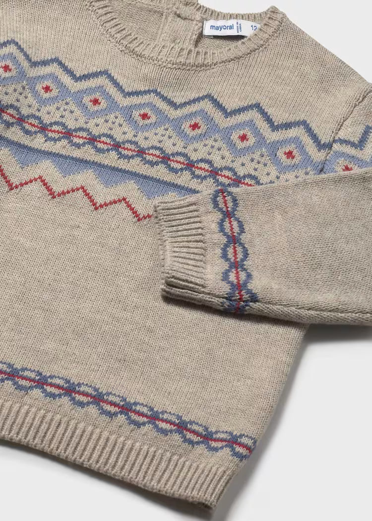 Mayoral Baby Sweater with Jacquard Pattern