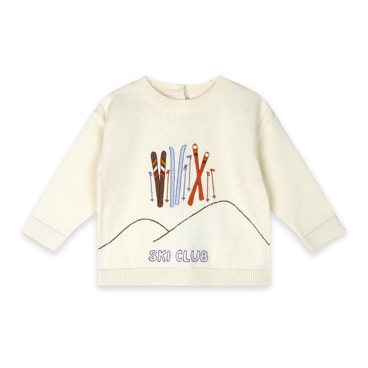 Viverano Organics - Ski Club Embroidered Baby Knit Pullover (Organic Cotton)