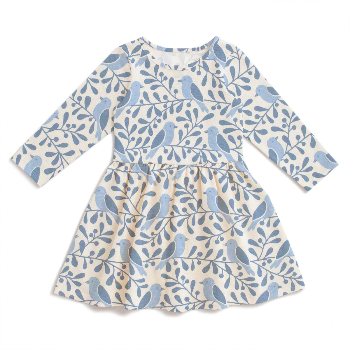 For the Love of Winter Water Factory - Calgary Dress - Birds & Berries Blue