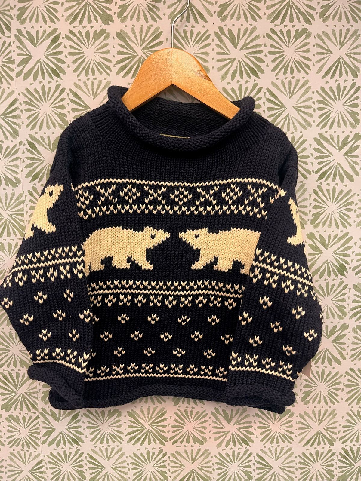 Polar Bear Sweater- Navy & White