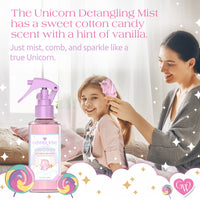 Glimmer Wish - Unicorn Hair Detangling Mist | Detangler Spray, Perfect Gift