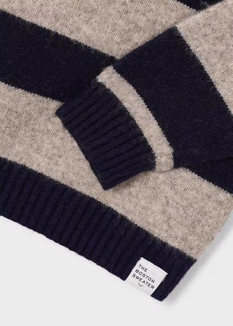 Boston Kids Striped Sweater- Navy