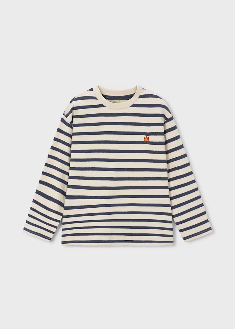 Boston Kids Striped T-Shirt- Indigo