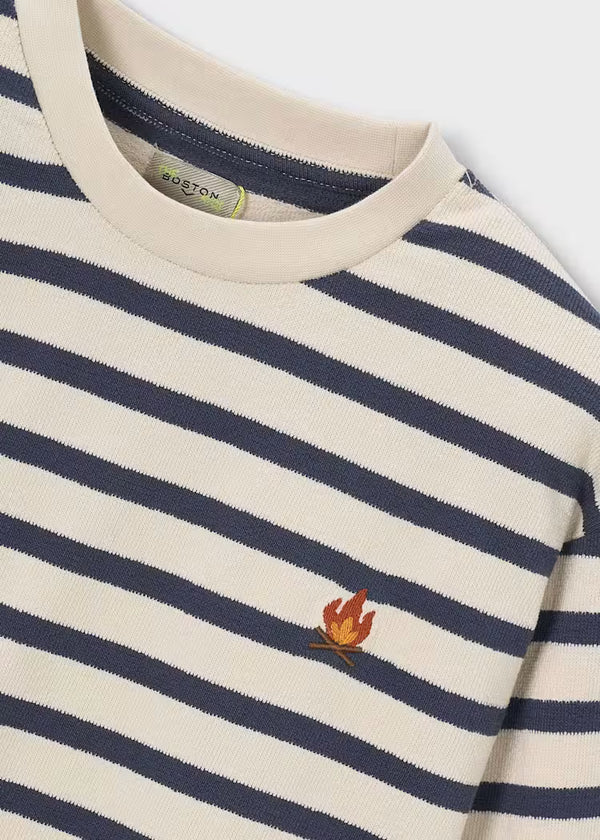 Boston Kids Striped T-Shirt- Indigo