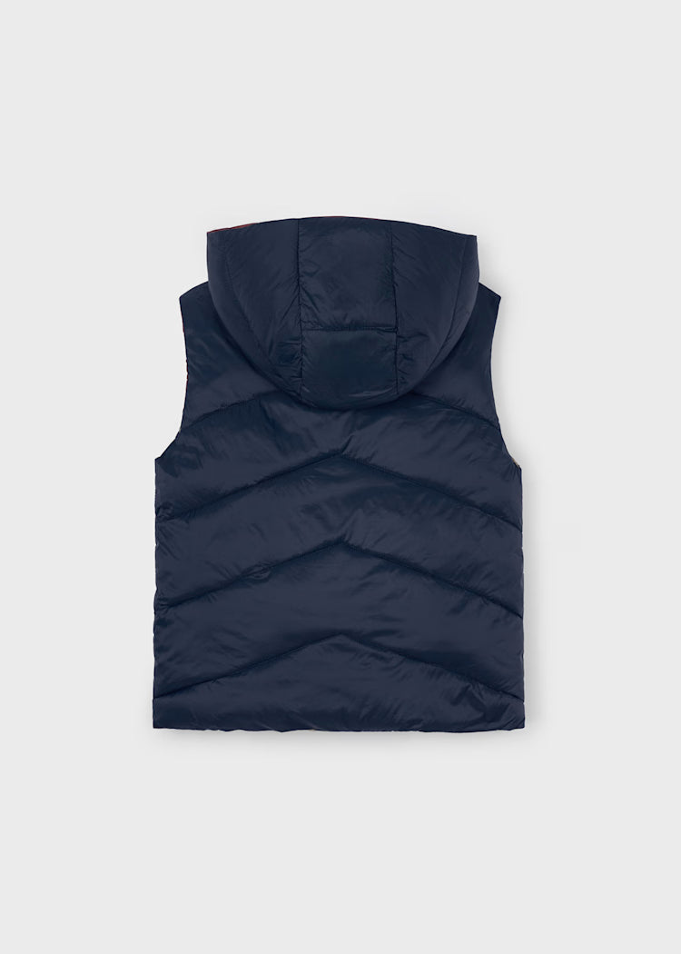 Mayoral Boy Reversible Puffer Vest with Hood