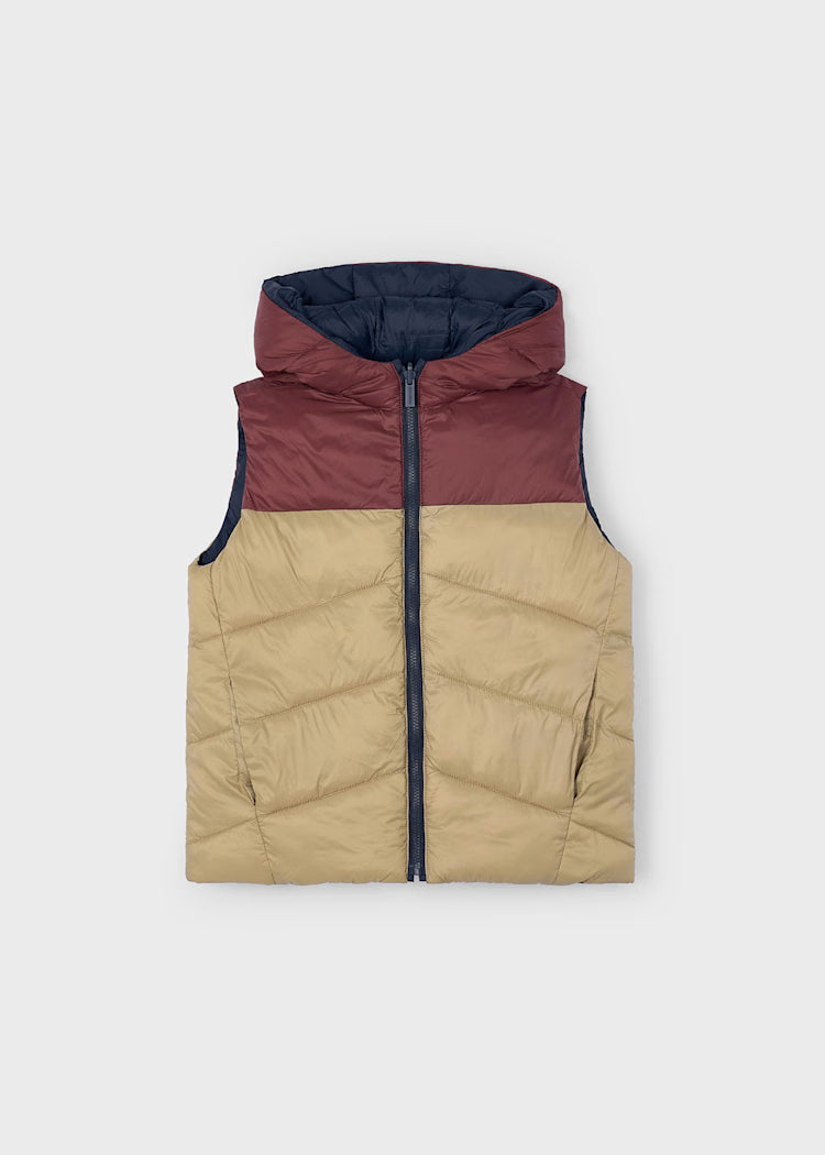 Mayoral Boy Reversible Puffer Vest with Hood