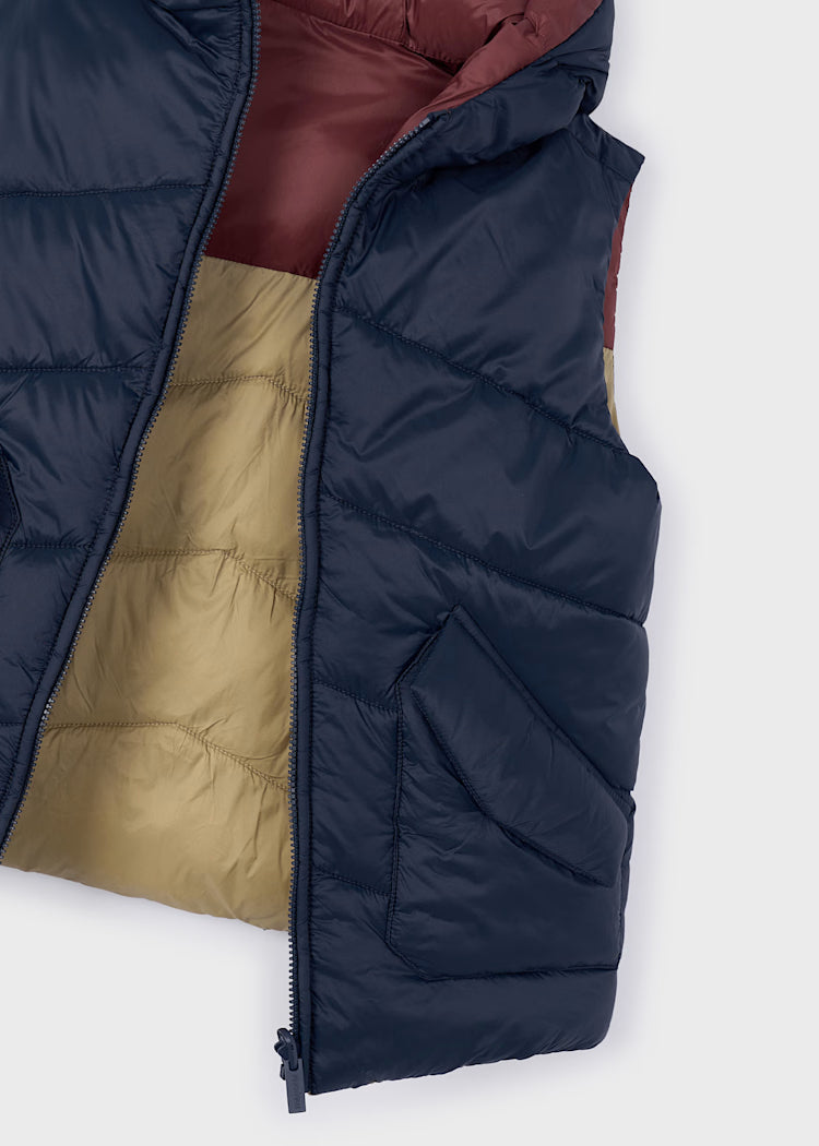 Mayoral Boy Reversible Puffer Vest with Hood