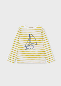 Mayoral Boy Sailboat Graphic Printed T-shirt- Lemon
