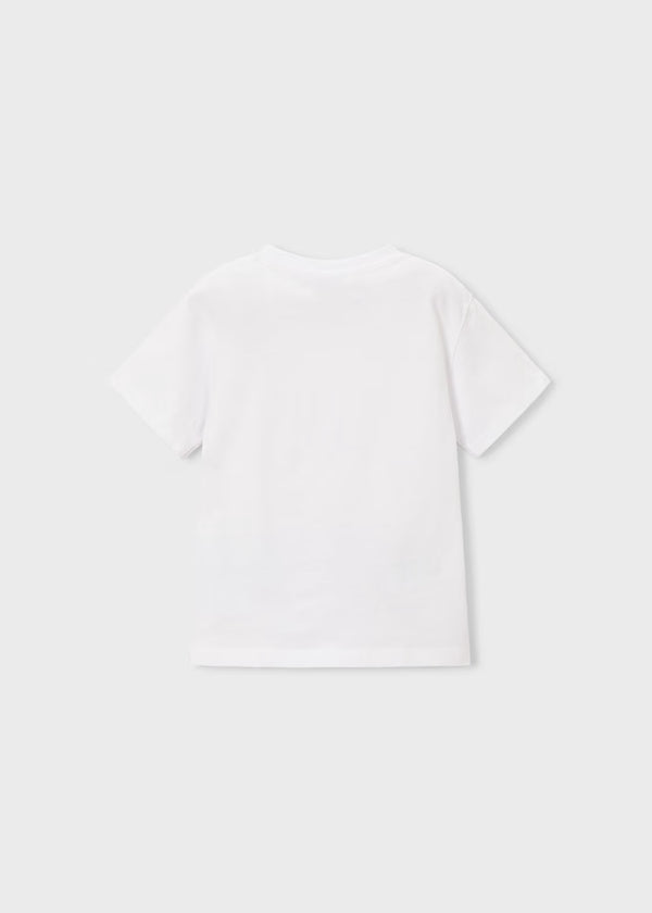 Mayoral Boy Shark Graphic T-shirt- White