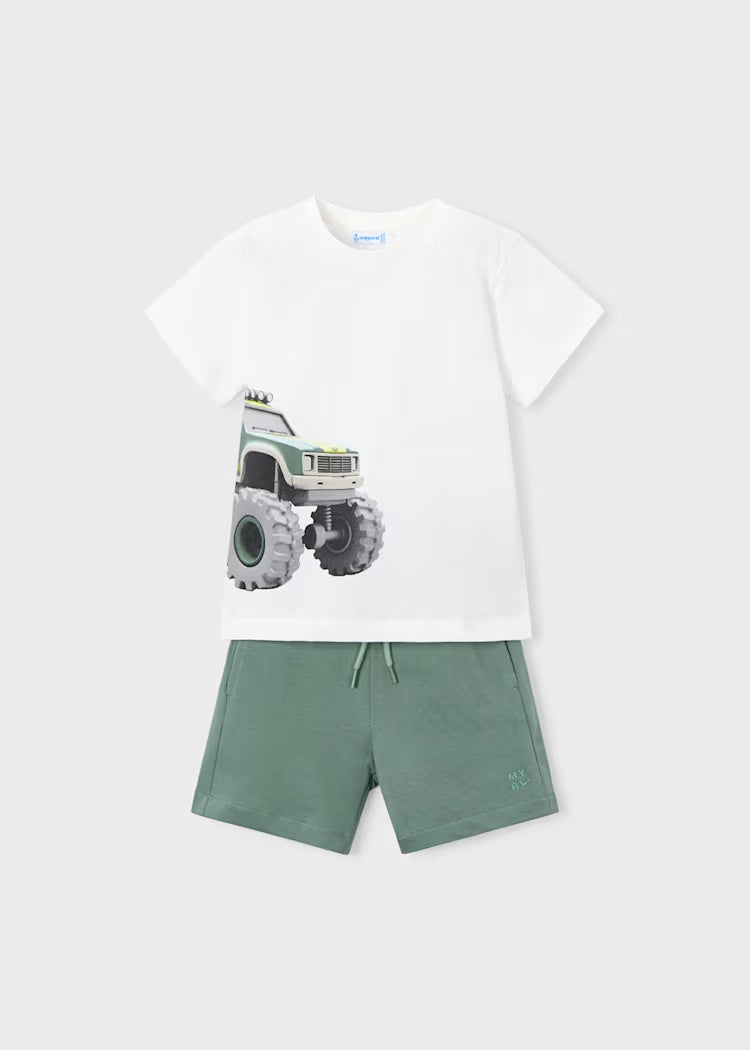 Mayoral Boy Shorts and T-shirt Set- Green